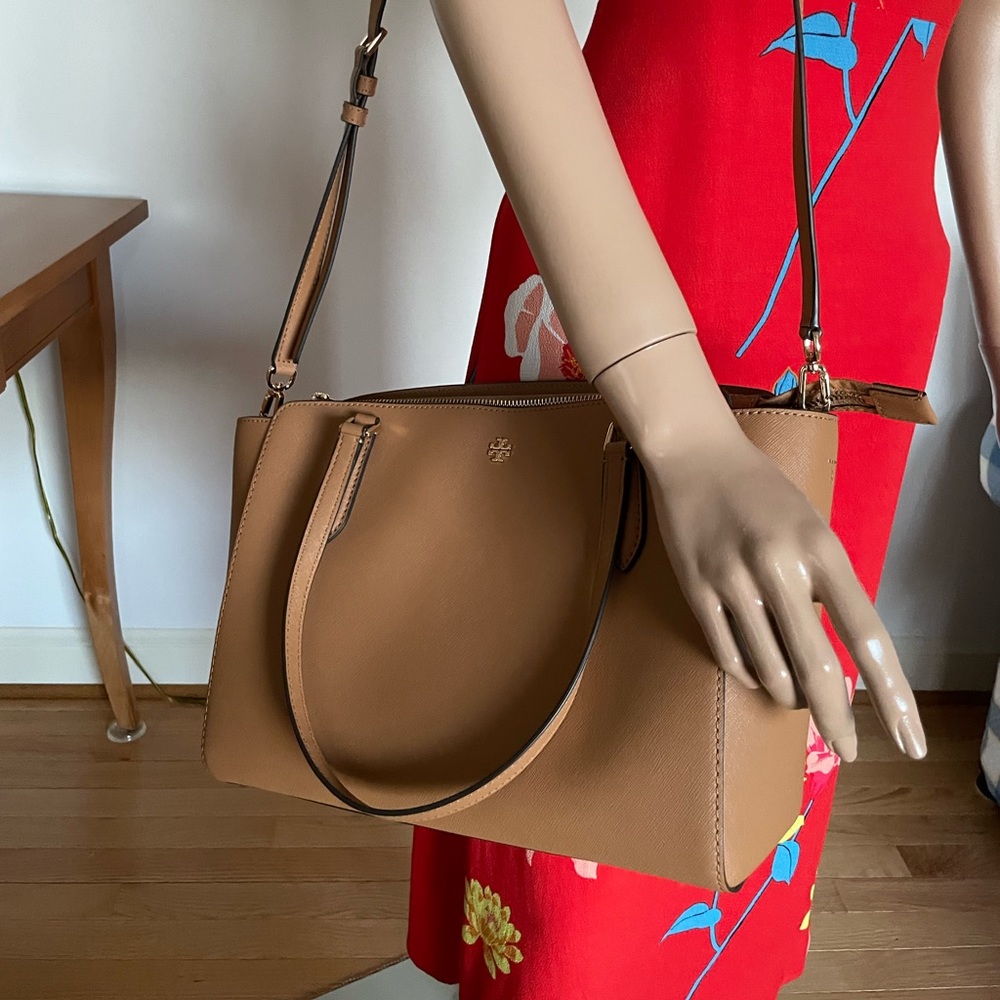 Tory Burch Emerson Small Zip-Top Tote in cardamom- Used, in very good Condition